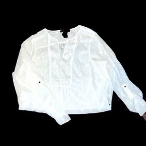 White House Black Market Sheer Blouse 3/4 Sleeve. Size:6